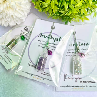พร้อมส่ง!! พวงกุญแจหินนำโชคขวดจิ๋ว💎 หินแท้ขัดมันคัดเกรดคุณภาพดี หินจิ๋ว หินธรรมชาติ