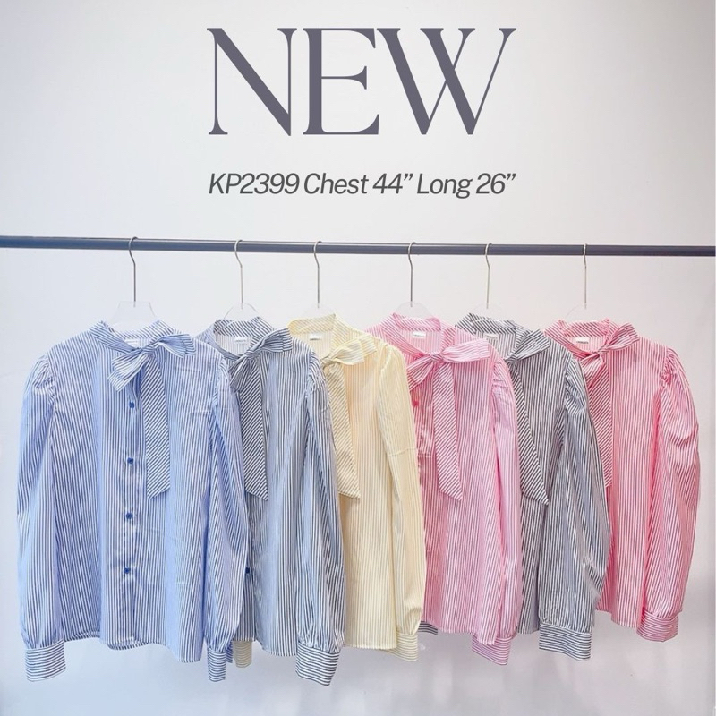 Outfit อก44“เสื้อคอจีนแขนยาวดีเทลไหล่ยก ช่วงคอมีสายเล็กๆ มัดเป็นโบว์น่ารักกๆ
