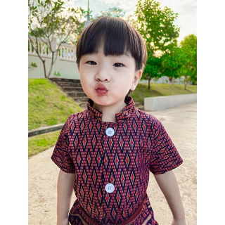 ชุดไทยเด็ก ขาว ดำ 1-5ปี ท่านขุน 📌ชุดไทยลูกชาย 🩷 ใส่ไวอาลัย