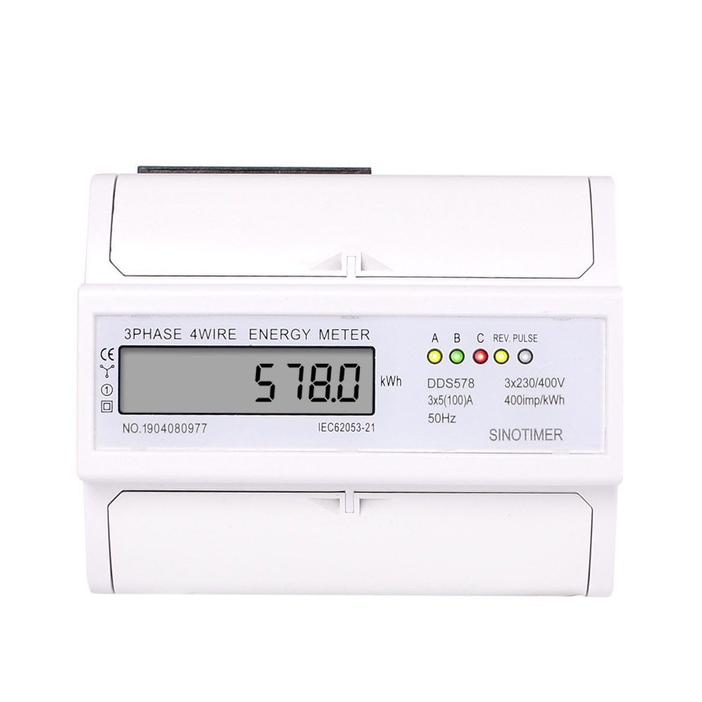 3 เฟส 5-100a การใช้พลังงาน มิเตอร์ ไฟฟ้าดิจิตอล DDS578 3P Watt-hour meter kWh Meter พร้อมจอแอลซีดี