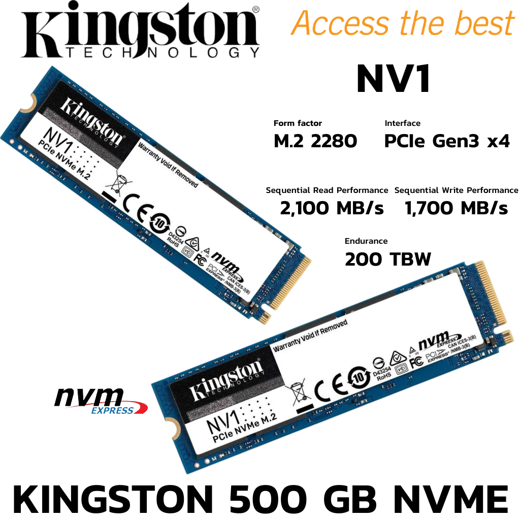 M.2 NVME M.2 PCIe 500 GB Kingston NV1 (SNVS/500G)