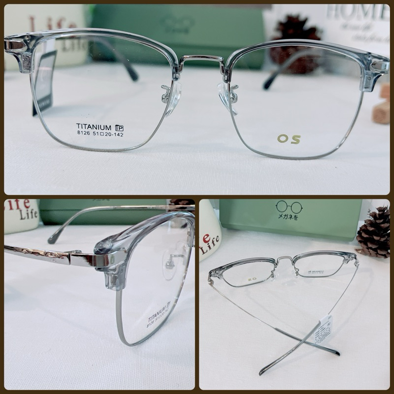 กรอบแว่นตา แว่นสายตา Titanium IP 8126 แว่นกรองแสง ออโต้ บลูบล็อค เปลี่ยนสี ตัดเลนส์สายตา - รูปที่ 5