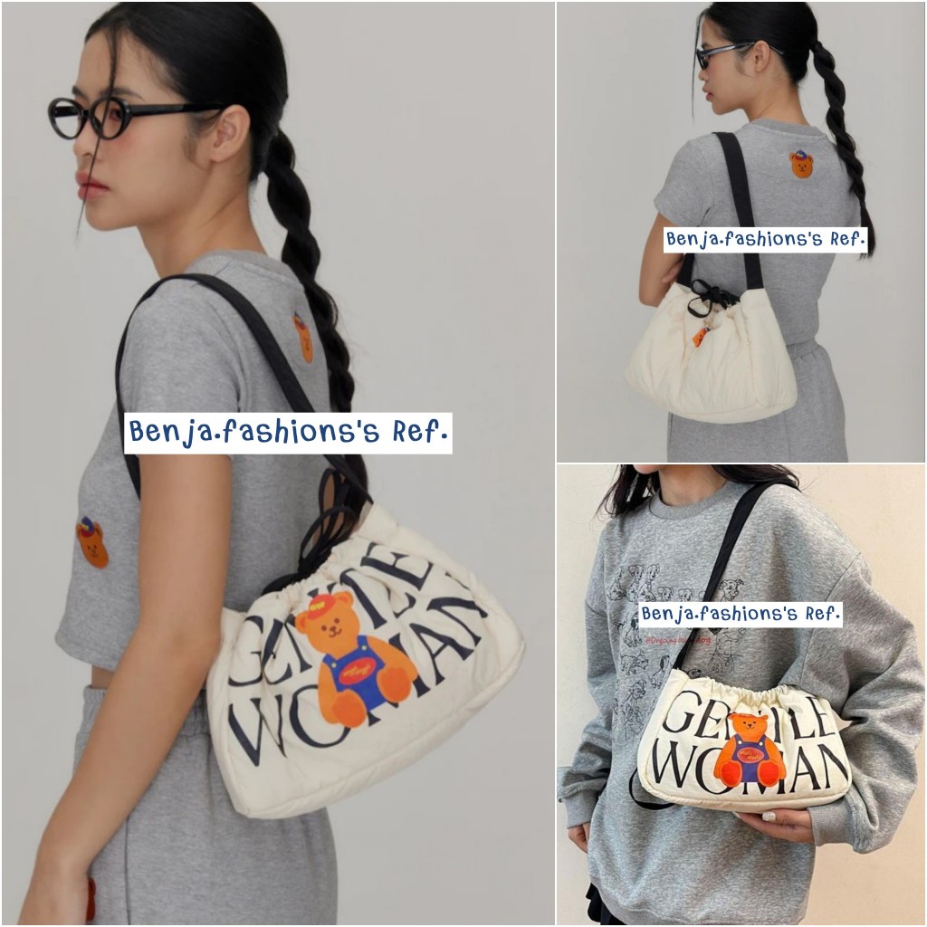 (GTW) กระเป๋าสะพายข้าง คอลเลคชั่น Wiggle Wiggle Bear ทรงเกี๊ยว Dumpling Bag งาน 1:1 ขนาด 28 ซม.