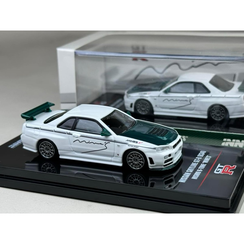 🔹Nissan Skyline GTR R34 Nismo R Tune Mine's Scale1:64 ยี่ห้อ Inno 64