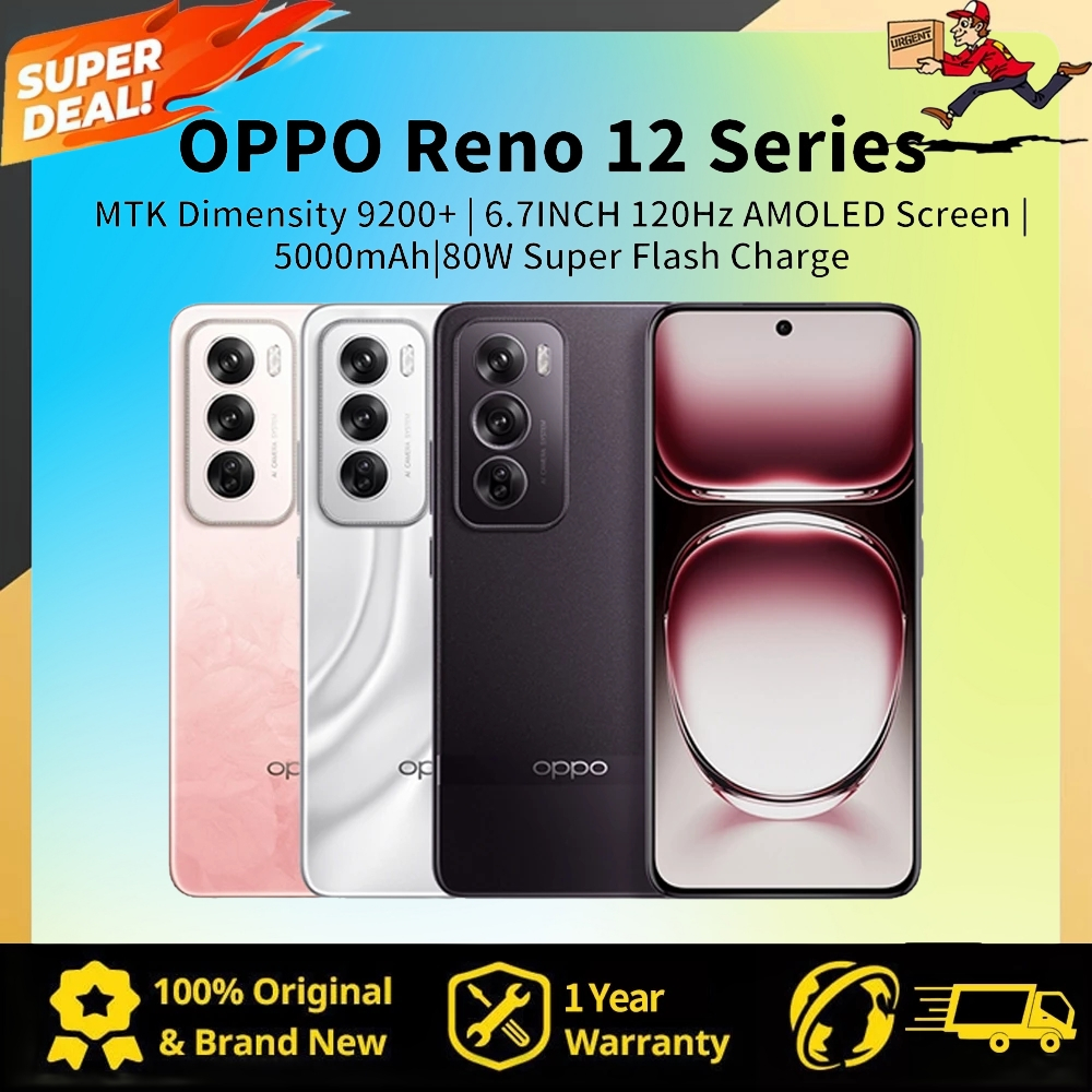 OPPO Reno 12 Phone 5G(12+256) | โทรศัพท์มือถือ AI Portrait , AI Linkboost กล้อง 50 MP ชาร์จไว 80W แบตเตอรี่ COD