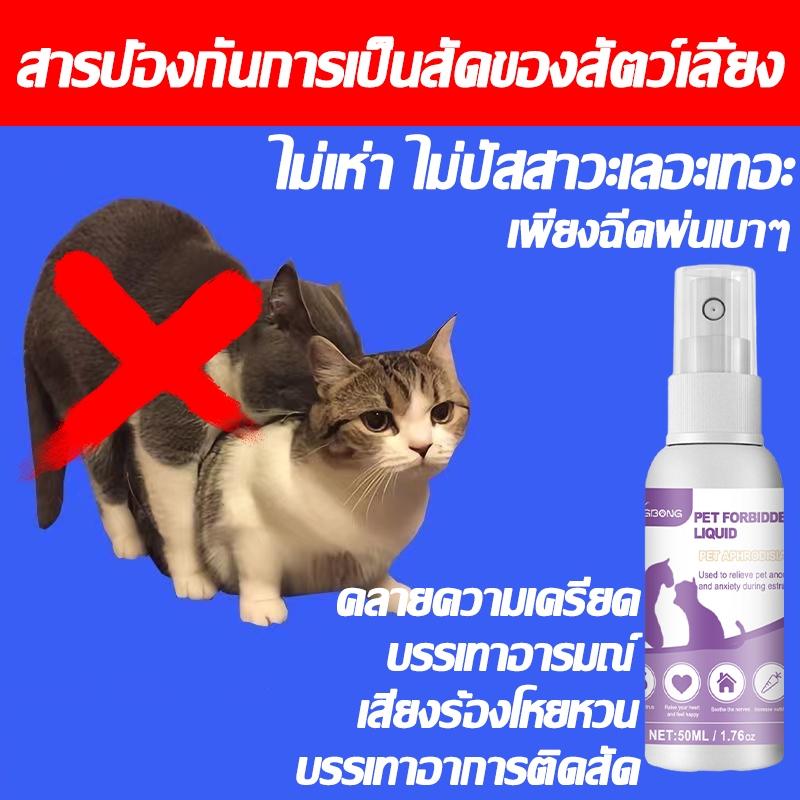 สำหรับแมวและสุนัข สเปรย์ฟีโรโมน สารป้องกันการเป็นสัดของสัตว์เลี้ยงฉีดพ่นช่วงเป็นสัดจะได้ผลทันที สัตว์ไม่จำเป็นต้องทำหมัน