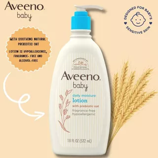 ล๊อตใหม่‼️ อวีโน่ เบบี้โลชั่นบำรุงผิวลูกน้อยอย่างอ่อนโยน ไร้แอลกอฮอล Aveeno Baby Daily Moisture Lotion 18 Fl