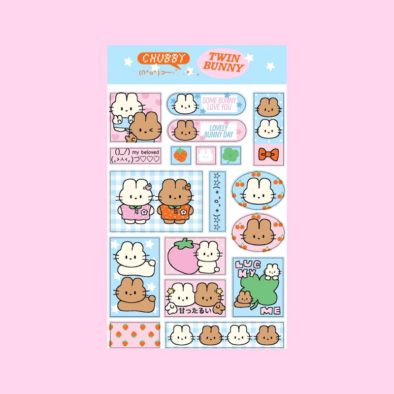(Sticker) babidi : CHUBBY BUNNY / สติกเกอร์ลายกระต่าย Vol.1