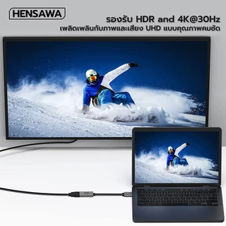 HENSAWA รุ่น VC743 Displayport to HDMI Converter 4K 30Hz DP TO HDMI สายต่ออุปกรณ์รองรับก Computer Laptop TV Projecto