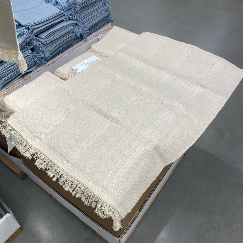 พรมทอเรียบ พรม พรมเช็ดเท้า มินิมอล IKEA มีเก็บปลายทาง ส่งไว SORTSÖ , 55x85 ซม., พรมสวยๆ, พรมเช็ดเท้า, พรมสีขาว