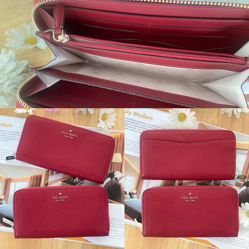 🎀 (สด-ผ่อน) กระเป๋าสตางค์ซิปรอบ WLRO0392 K9347 สีเขียว สีดำ / WLR00130 ชมพู Kate Spade Staci Large C