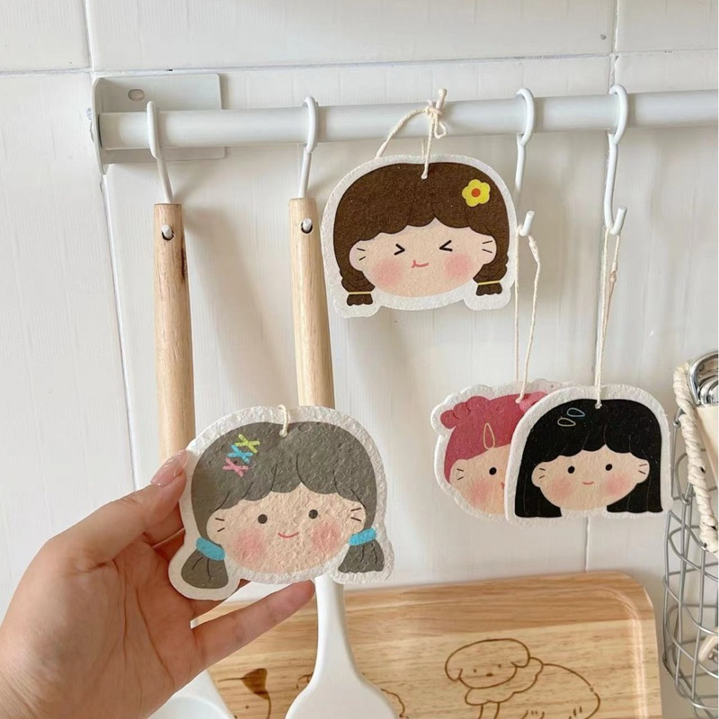 blinkgirl พร้อมส่ง ฟองน้ำล้างจาน เช็คจาน ลายการ์ตูนน่ารักๆ พอน้องโดนน้ำตัวน้องก็จะพองใหญ่ขึ้น
