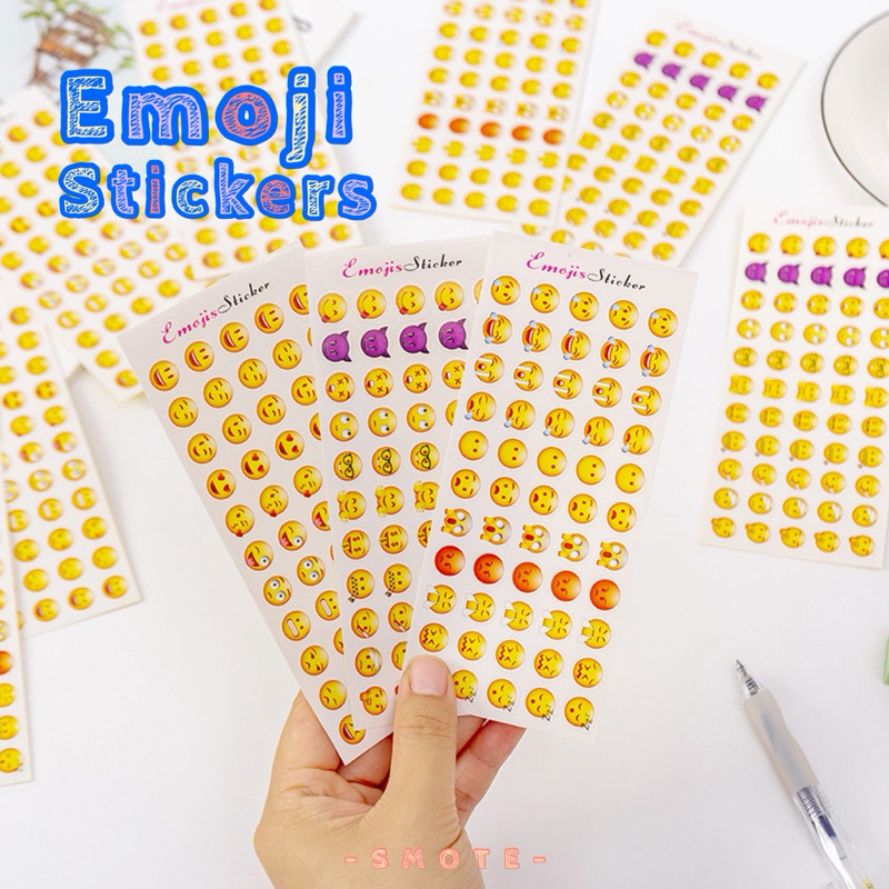 <พร้อมส่ง> สติ๊กเกอร์ Emoji Stickers 😋 12แผ่น 🥰 660ดวง 😎อิโมจิ สติ๊กเกอร์แผ่น เครื่องเขียน