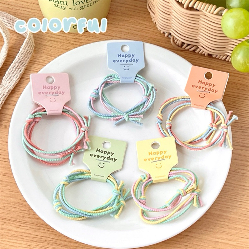 Cute 305 ยางมัดผม ยางรัดผม หนังยาง Colorfu 2 ชิ้น/แพ็ค