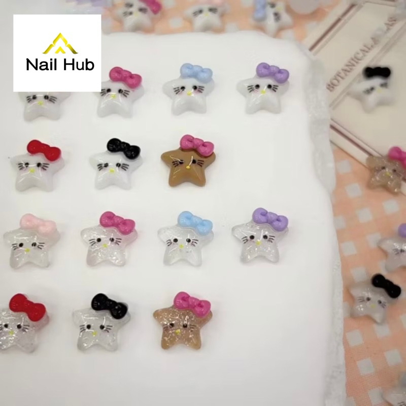AC.824 ร้านไทย ขายปลีก 1 ชิ้น พร้อมส่ง เรซินแต่งเล็บรูปดาวสไตล์คิตตี้ มีให้เลือกหลายสี
