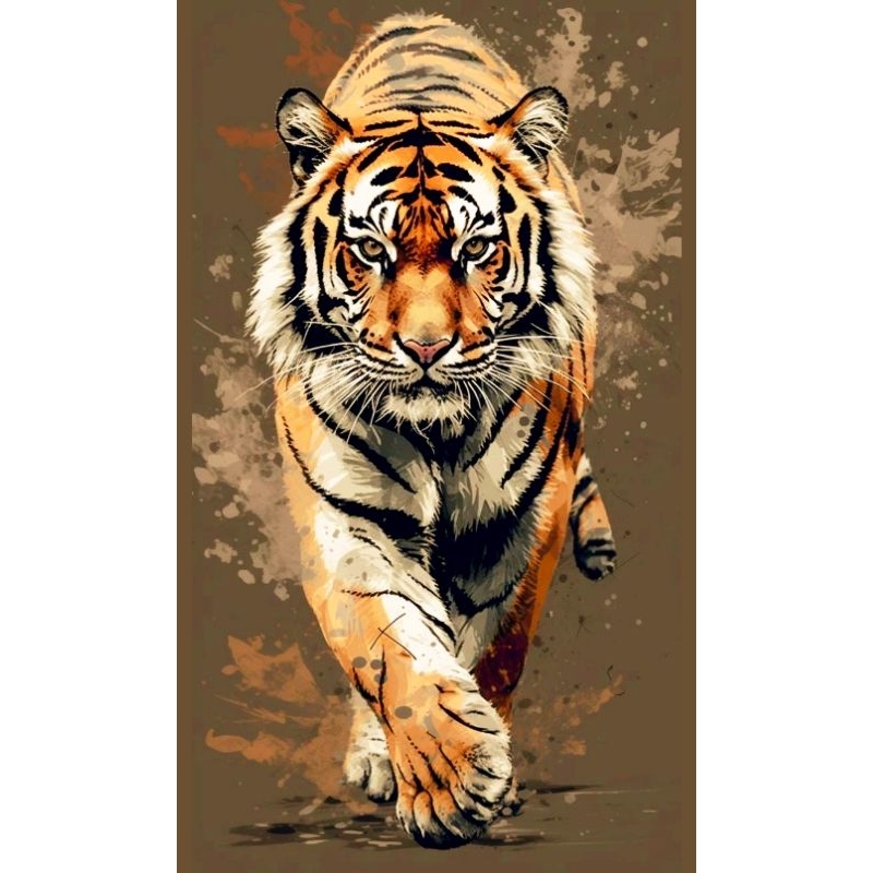 รูปโปสเตอร์  เสือ นำโชค ไม่มีกรอบ ขนาด 25*42 cm ติดผนัง ภาพมงคล เสริมฮวงจุ้ย ตกแต่งบ้าน