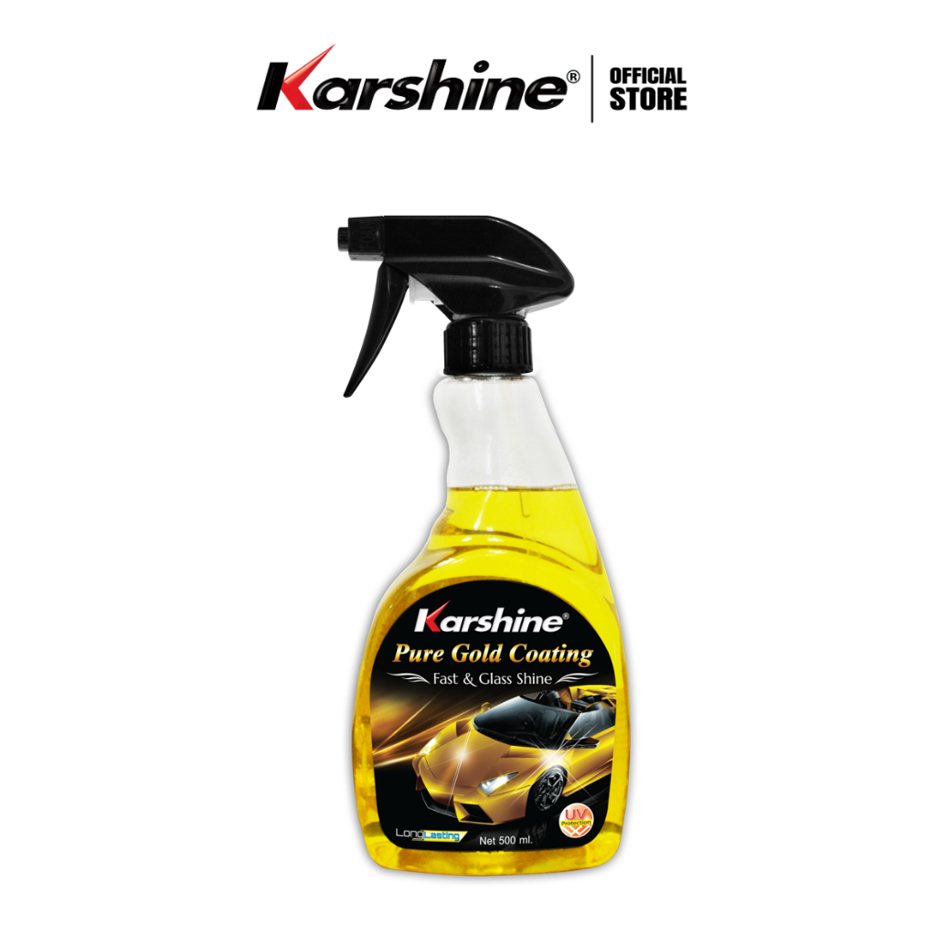 Karshine น้ำยาบำรุงรักษาและเคลือบแก้ว Pure Gold Coating Fast & Glass Shine 500 ml.