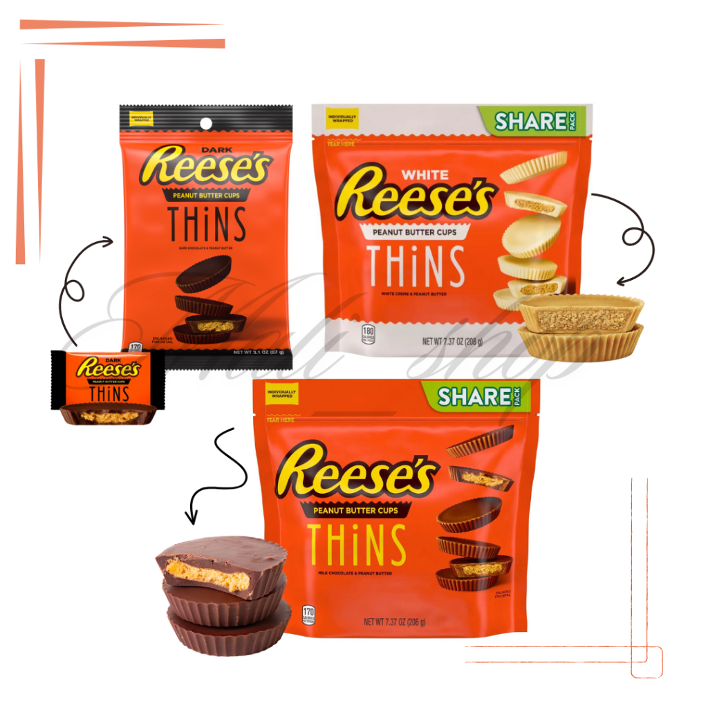 Reese’s Thins Chocolate Peanut Butter Cups นำเข้าจาก USA มี 2 รส 2 ขนาด