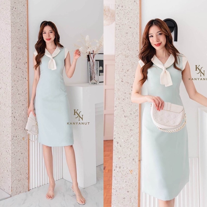 KANYANUT BRAND KN 7015 : Size S M L XL เดรสทำงาน เดรสออกงาน (เชคสินค้าก่อนกดสั่งซื้อจ้า)