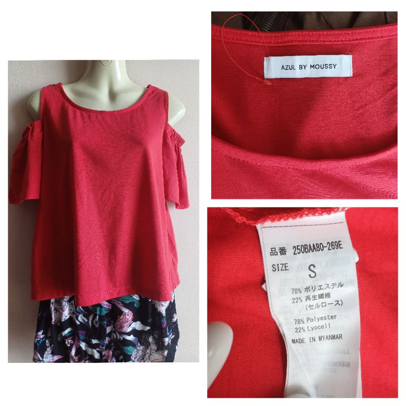 Azul by Moussy Red Blouse Size S