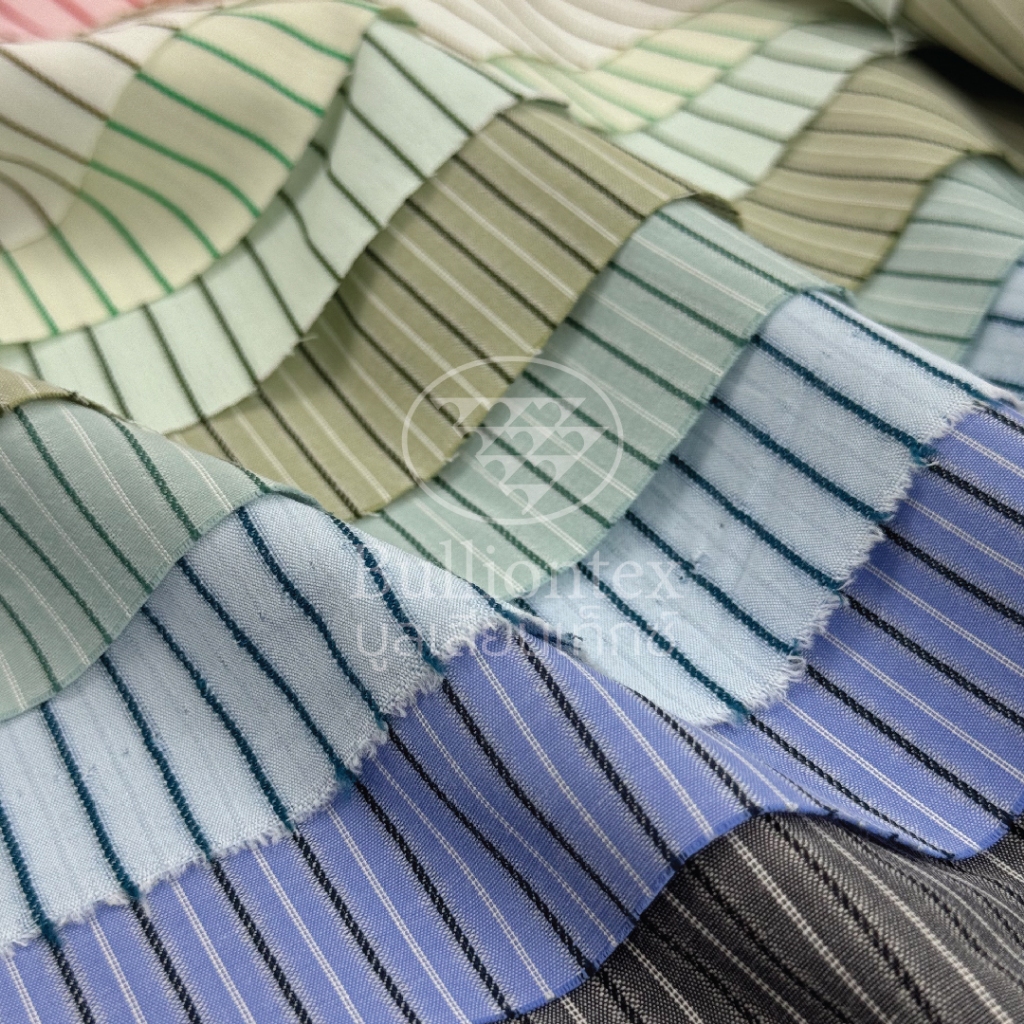 ผ้าพาสเทล ยาร์น ดาย สไตร์ท Pastel Yarn Dye Stripe ผ้าทอลายริ้วสลับสี ใส่สบาย ระบายอากาศได้ดี