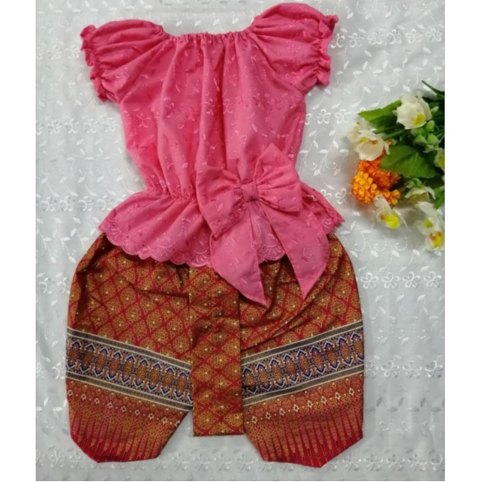 ชุดไทยเด็กหญิง2--8ขวบ ชุดไทยผ้าลูกไม้ใส่ไปโรงเรียน - รูปที่ 5