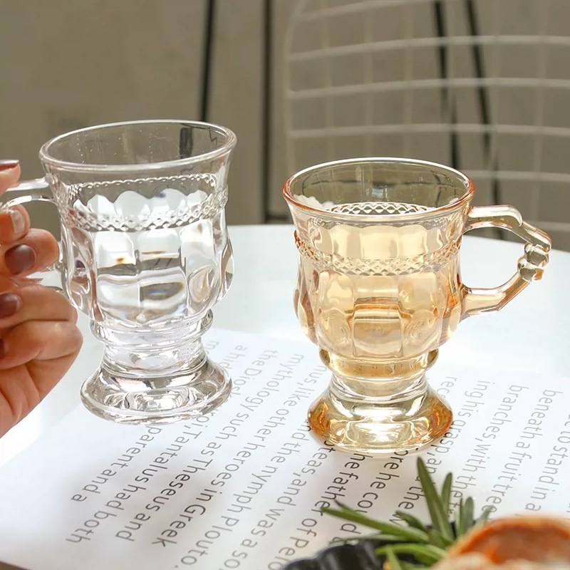 พร้อมส่ง! 『BK holiday shop』 แก้วกาแฟ น้ำชา น้ำ ใส วินเทจ สวย เกาหลี ไฮคลาสสุดๆ หรูหราสไตล์ผู้ดี