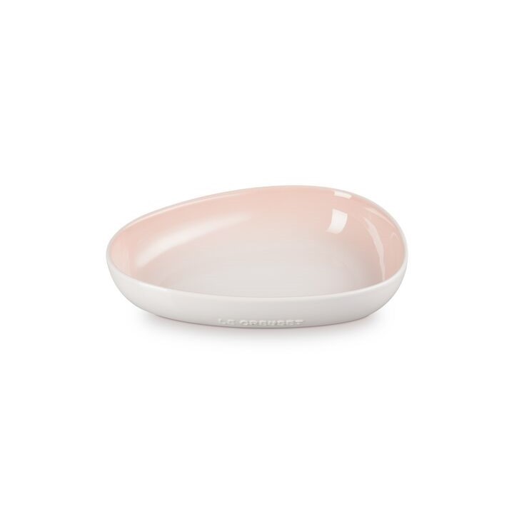 จานเซรามิค ทรงรี สีชมพู ขนาด24cm 24CM SPHERE PETAL DISH SHELL PINK