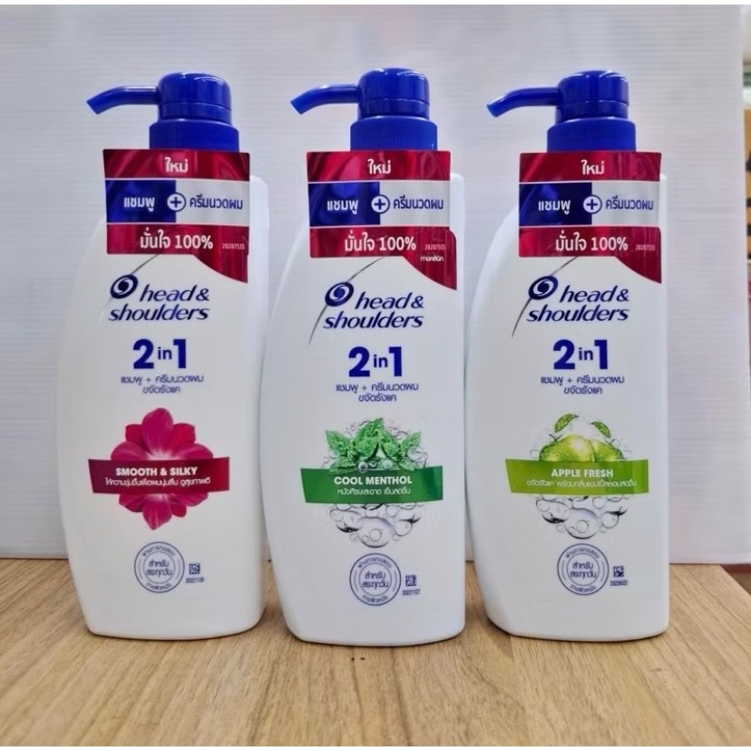 Head & Shoulders แชมพูขจัดรังแค สูตร คูล เมนทอล,ดูแลผมเสีย,แอปเปิ้ลเฟรช 370 มล. ยาสระผม กลิ่นหอม บำรุงผม ขจัดรังแค
