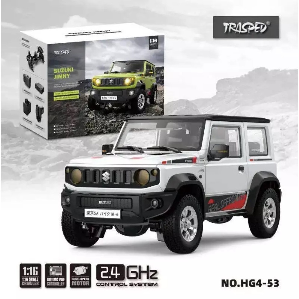 (สินค้าในไทย) รถบังคับ เสกล 1:16 HG4-53 Pro SUZUKI JIMNY  ชุดพร้อมเล่น และพ่วงหลัง