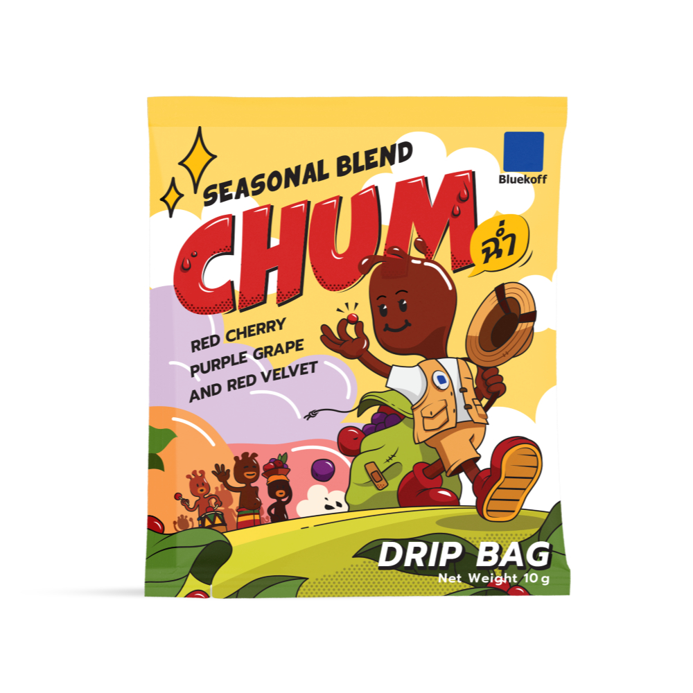 BLUEKOFF กาแฟดริป แบบซอง อราบิก้า 100% Chum Drip Bag (ซอง) (1ซอง บรรจุ 10 กรัม)