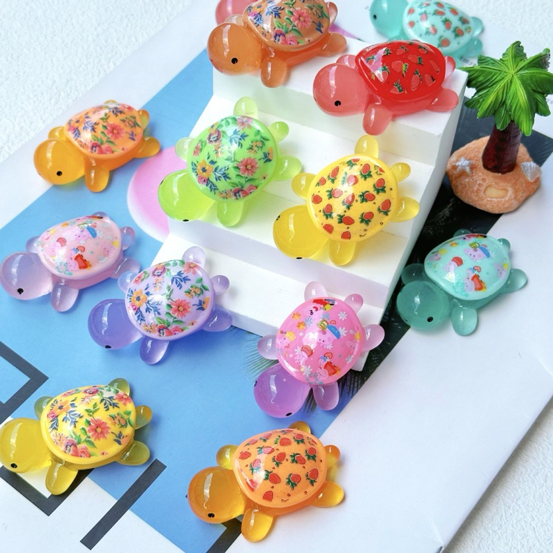 พร้อมส่งจากไทย เรซิ่น3d เรืองแสง เต่า diy (1Set 10ชิ้น)