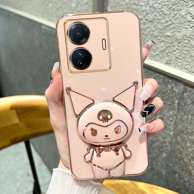 เคส สำหรับรุ่น Vivo V40 V40Pro คุโรมิ กระจก ขาตั้ง หมุนได้ 360 องศา ฝาหลัง แบบนิ่ม น่ารัก