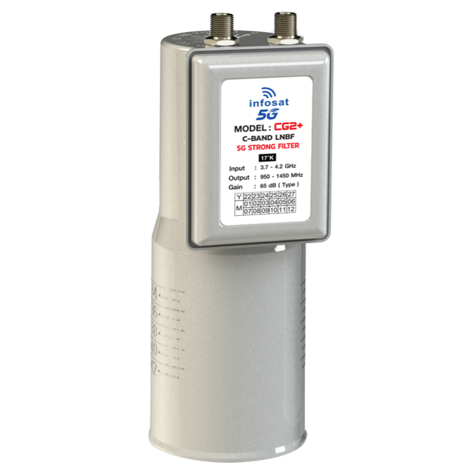 INFOSAT LNBF CG2+ ตัดสัญญาณรบกวน 5G สำหรับ 2 จุดรับชม (เฉพาะหัว)