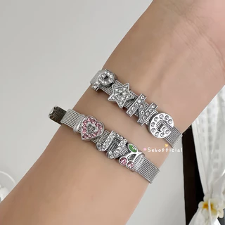 Sebofficial | ꒰1/1꒱ กำไลข้อมือสแตนเลส กำไลสายนาฬิกา สร้อยข้อมือ ชาร์ม เพิ่มจี้ตกแต่งได้ (ได้เฉพาะกำไลสแตนเลส)