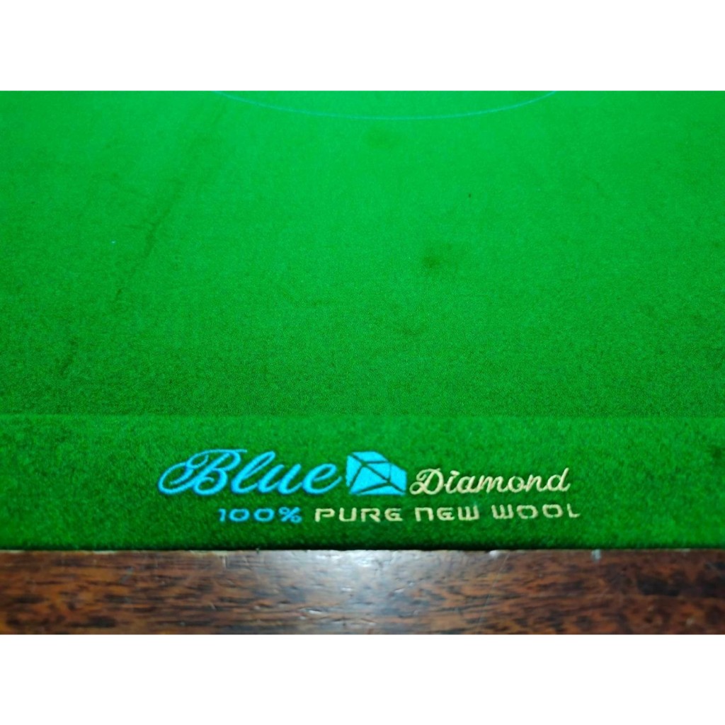 ผ้าสักหลาด โต๊ะสนุกเกอร์ (พร้อมผ้าชิ่ง) ปัก BLUE DIAMOND