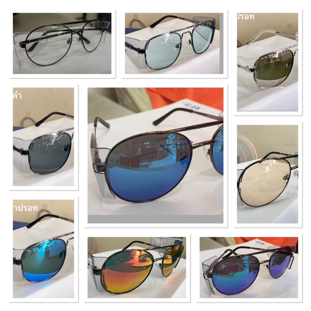 แว่นตาเซฟตี้ รุ่น Side Guard กรอบโลหะ กรอบแว่นตาทรงกลมวงรี ทรงเรแบนด์ ทรงตี๋ใหญ่