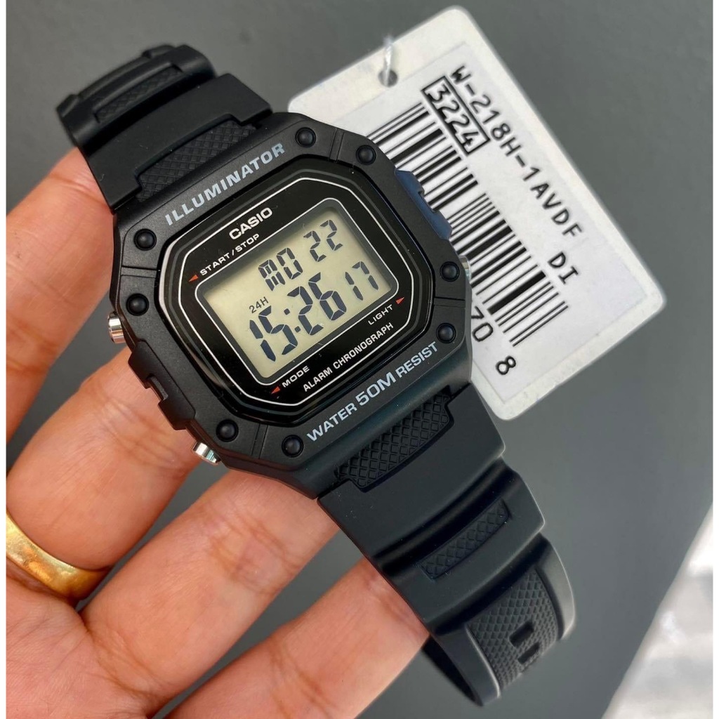 CASIO ดิจิตอล แนวสปอร์ต รุ่น W-218H-1A / W-218H-1B / W-218H / W-218HC รับประกันศูนย์เซ็นทรัล
