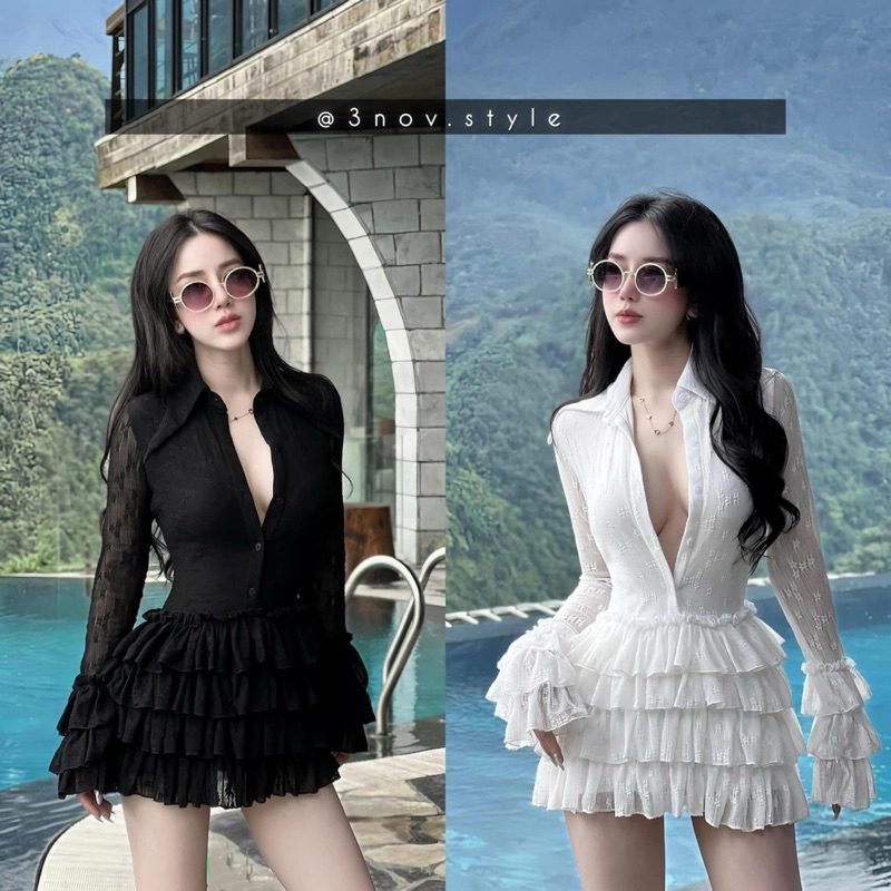𝐍𝐢𝐜𝐨𝐥𝐞 𝐝𝐫𝐞𝐬𝐬 : เดรสสไตล์เวียดนาม พร้อมส่งในไทย🇻🇳