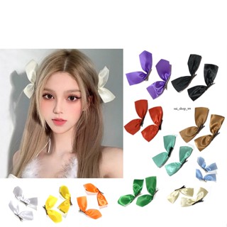 sai 🌈 กิ๊ปติดผมโบว์ด้านข้าง เกาหลี 2 ชิ้น Black Pink