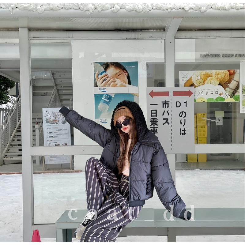 DD(no.74) ️Mongolia fleece  bomber hoodie coat ️ส่งเร็ว1-2วันได้รับ ✨ใส่ลุยหิมะอุณภมิติดลบอุ่นค่ะ