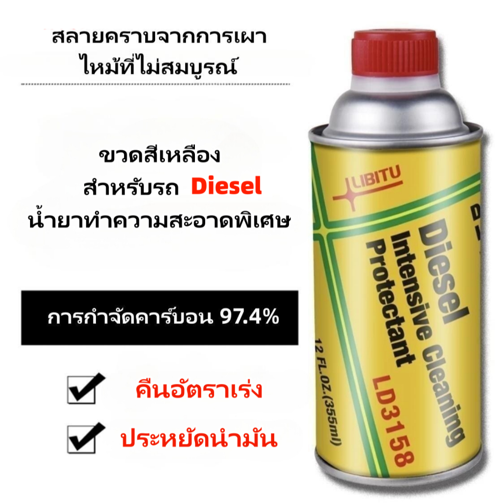 Libitu [สำหรับรถดีเซล] น้ำยาล้างหัวฉีด 355ml น้ำยาทำความสะอาดหัวฉีด น้ำยาล้างหัวฉีดดีเซล สำหรับเครื่
