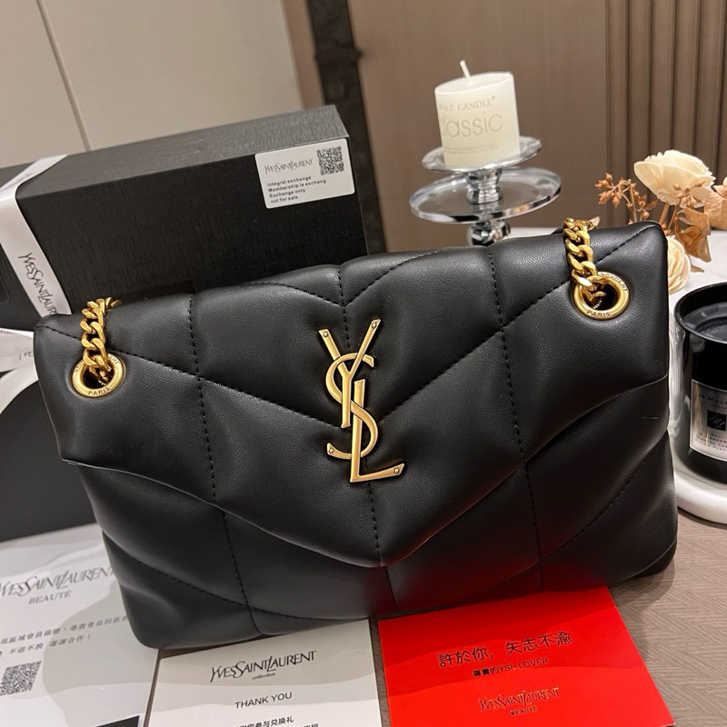 YSL LOULOU PUFFER BLACK