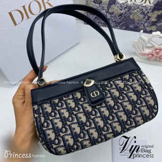 DIOR KEY BAG Blue Oblique Jacquard 22cm เกรดออริ พร้อมส่งที่ไทย