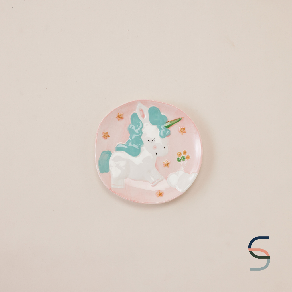 SARABARN Unicorn Round Plate | จานยูนิคอร์น ทรงกลม