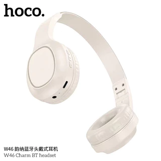 ✅ HOCO W46 หูฟังบลูทูธ BT 5.3 ดีไซน์เรียบหรู พับเก็บได้ แบตทน 20 ชม. รองรับ Aux 3.5mm เสียงดี HiFi Audio หูฟังเฮดโฟน hc3