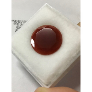 RED AGATE  โมราแดง 9.17 กะรัต หินแท้ เจียรเหลี่ยมพลอย ก้นบาง งานน่ารักมากค่ะ