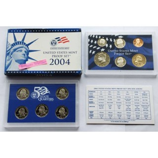 USA ชุดเหรียญขัดเงา 11 เหรียญ ปี 2004 -S