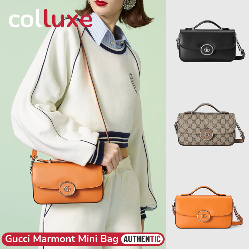 💯ของแท้2023 NEW!!👜กุชชี่ Gucci Petite GG Mini Shoulder Bag 21cm GG Supreme Canvas กระเป๋าสะพายสตรี