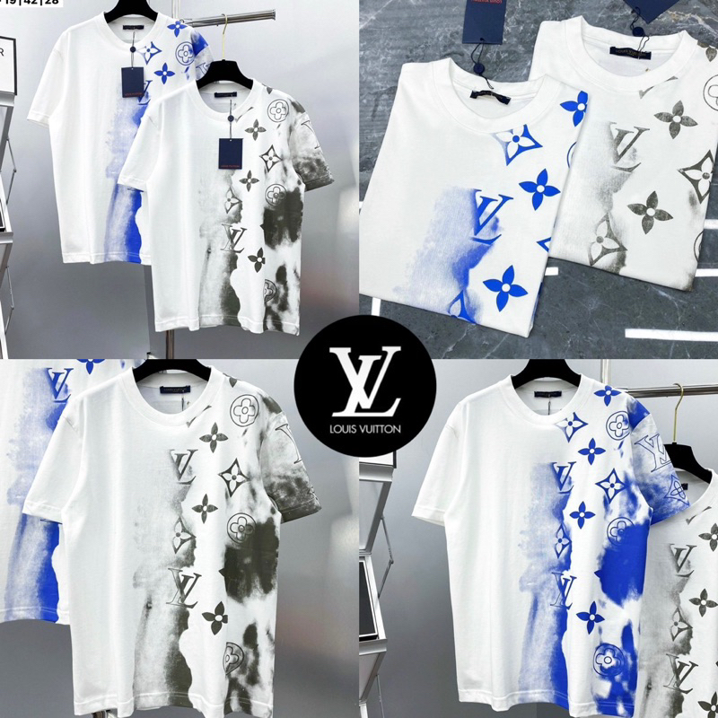 LOUIS VUITTON T-SHIRT UNISEX 💙🤎 เสื้อยืด LV 🏷️Hiend 1:1 cotton 💯 ร้านค้าจัดส่งไว